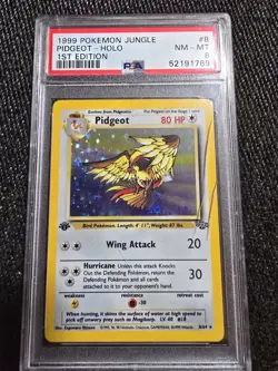 1999 Pokemon Jungle Pidgeot #8 1ST Edition PSA 8 HOLO NM - MT ***Cracked Slab*** - Image 1