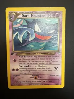 Pokemon TCG Neo Destiny Dark Haunter 1st Edition Card 36/105 MP Condition - Image 1