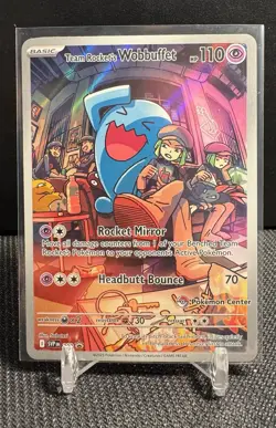 Pokemon TCG Team Rocket's Wobbuffet SVP 203 Pokemon Center Exclusive Promo - NM - Image 1