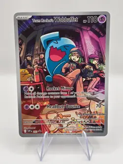Pokemon TCG Team Rocket's Wobbuffet (Pokemon Center Exclusive) 203 SV Centered - Image 1
