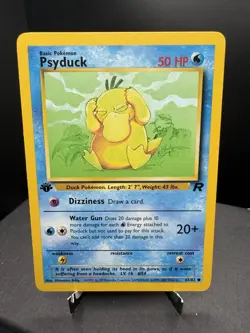 Pokemon TCG WOTC 1st Edition Team Rocket Psyduck 65/82 Common NM - Image 1