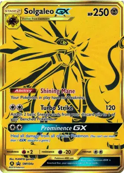 Pokemon TCG Solgaleo GX SM Black Star Promo SM104a Holo Promo HP/DMG - Image 1