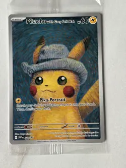 SEALED Pokemon x Van Gogh: Pikachu with Grey Felt Hat SVP 085 Promo Card - Image 2