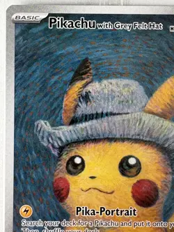 SEALED Pokemon x Van Gogh: Pikachu with Grey Felt Hat SVP 085 Promo Card - Image 4
