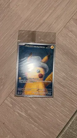 SEALED Pokemon x Van Gogh: Pikachu with Grey Felt Hat SVP 085 Promo Card - Image 2