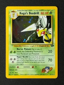 Pokemon Cards Koga's Beedrill 9/132 Holo Gym Challenge Holo Rare NM - Image 1