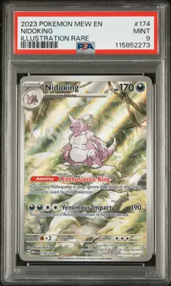 Pokemon TCG Nidoking 174/165 Illustration Rare Card, MINT PSA 9 - Image 1
