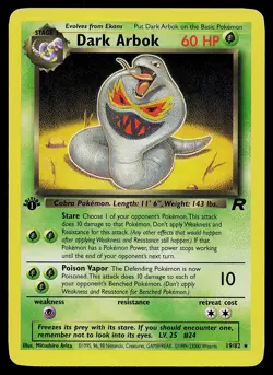 Pokemon Card - Dark Arbok Team Rocket 19/82 Rare 1st Edition - Image 1