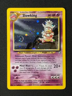 Pokemon Cards Slowking 14/111 Neo Genesis Holo SWIRL Rare NM - Image 1