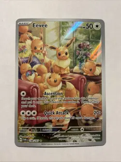 Pokemon Eevee TCG Holo Illustration Card 188/167 Twilight Masquerade Rare - Image 1