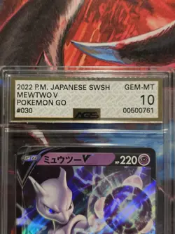 Mewtwo V 030/071 RR Pokemon Go s10b AGS Gem Mint 10 Pokemon Card - Image 3
