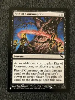 Magic The Gathering MTG - Rite of Consumption - The List Reprints - Image 1