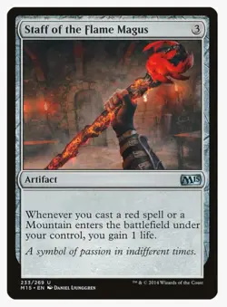 Staff of the Flame Magus | M15 | Lifegain Engine | MTG Mono Red EDH | LP - Image 1