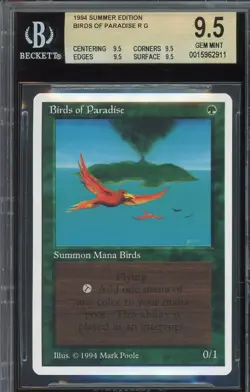 QUAD ~ GEM MINT BGS 9.5 Summer Magic/MTG Birds Of Paradise ~ ULTRA RARE!!! - Image 1