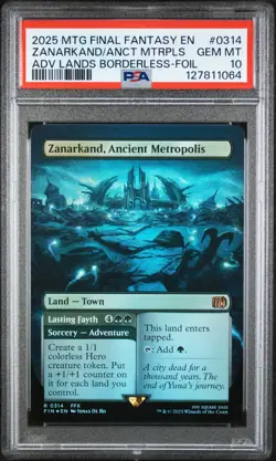 Magic The Gathering Final Fantasy Zanarkand Lands Borderless Foil PSA 10 - Image 1