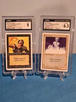 MTG Unlimited Unholy Strength CGC 9 Mint Holy Strength CGC 6.5 EX/NM+ Lot of 2 - Image 1
