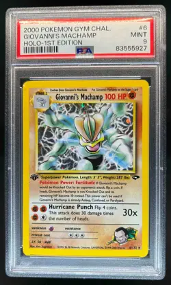 2000 Pokemon Gym Challenge 1st Edition Giovanni's Machamp Holo #6/132 PSA 9 - Image 1