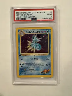 Misty's Seadra 1st Edition Holo 2000 Pokemon Gym Heroes #9 PSA 9 - Image 1