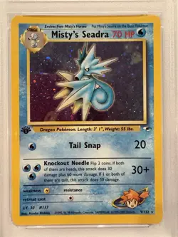 Misty's Seadra 1st Edition Holo 2000 Pokemon Gym Heroes #9 PSA 9 - Image 2