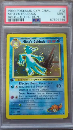 Pokemon Misty's Golduck Gym Challenge 1st Edition Holo Rare #12 PSA 9 Mint - Image 1