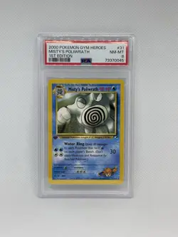 2000 Gym Heroes # 31 Misty's Poliwrath 1st Edition PSA 8 Mint Pokemon - Image 1