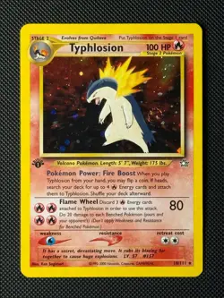 Pokemon Cards Typhlosion 18/111 1ST EDITION Neo Genesis Holo Rare LP - Image 1