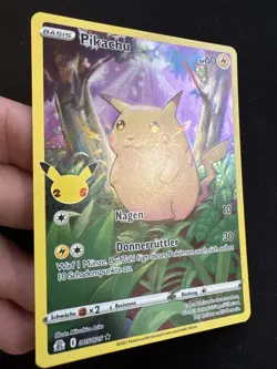 Pikachu 5/25 Holo Art Rare Pokemon 25th Anniversary Celebrations 2021 NM Deutsch - Image 3