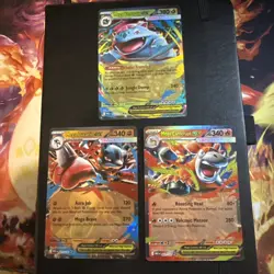 Pokemon TCG - Mega Evolution - Double Rare Mega Ex Bundle 3 cards NM 003,022,077 - Image 1