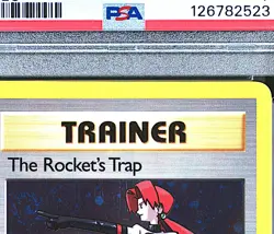 THE ROCKET'S TRAP 2000 Pokemon Gym Heroes Holo with Swirl #19 - PSA 7 - Image 3
