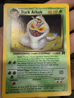 Pokemon Dark Arbok 1st Edition Holo Rare Card 2/82 Vintage 1999-23000 “ERROR” - Image 1