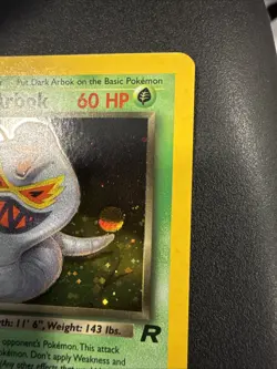 Pokemon Dark Arbok 1st Edition Holo Rare Card 2/82 Vintage 1999-23000 “ERROR” - Image 3