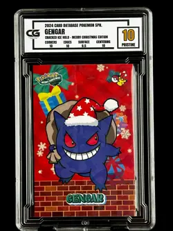 2024 Pokemon CG 10 Pristine GENGAR Christmas Data TCG XMAS Holiday CGC PSA 4 - Image 1