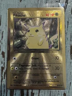Pokemon Pikachu Gold Metal Card 58/102 - Celebrations 25th Anniversary - Image 1