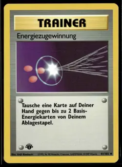1999 Pokemon Classic - Base Set 1st Edition GERMAN Energiezugewinnung Trainer - Image 1