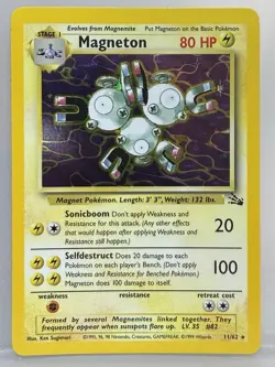 1999 Pokemon Magneton Holo Fossil 11/62 - Image 1