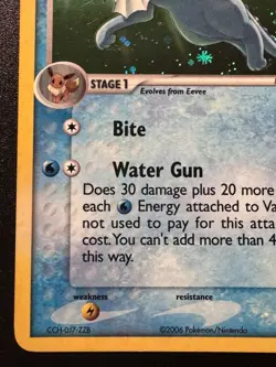 Vaporeon 6/17 POP Series 3 Promo Pokemon Card Holo Foil Rare Near Mint - Image 5