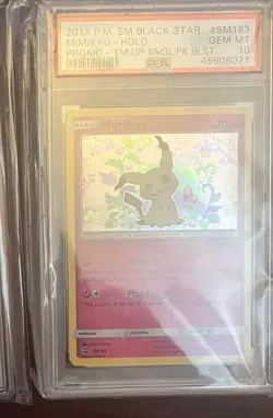 POKEMON TEAM UP SM BLACK STAR PROMO MIMIKYU #SM163 HOLO PSA 10 Gem Mint - Image 1