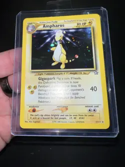 Ampharos 1/111 Neo Genesis Unlimited Holo Rare Swirl English Vintage Pokemon NM - Image 1