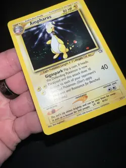 Ampharos 1/111 Neo Genesis Unlimited Holo Rare Swirl English Vintage Pokemon NM - Image 3