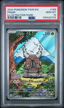 2024 Pokemon TWM En Pinsir 168 Illustration Rare PSA 10 - Image 1