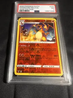 2020 Pokemon Vivid Voltage - Charizard Reverse Holo #025 - PSA 7 - Image 2
