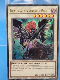 Yu-Gi-Oh Blackwing Armed Wing- LART-EN078 Sealed NM Ultra Rare Lost Art Promo - Image 1