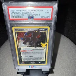2021 POKEMON CELEBRATIONS CLASSIC COLLECTION #17 UMBREON-GOLD STAR PSA 9 - Image 4