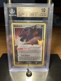 UMBREON GOLD STAR POKEMON 10 CELEBRATIONS 17/17 2021 ENGLISCH BECKETT 10 - Image 1