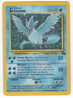 Articuno Holo Rare Pokemon Card - Fossil 2/62 WOTC HP - Image 1