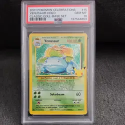 PSA 10 Pokemon Venusaur 15/102 Celebrations Classic Collection Holo GEM MINT 10 - Image 1