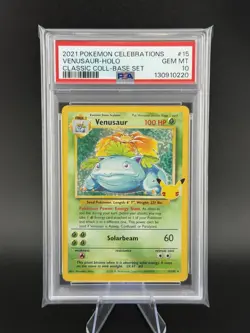 2021 Pokemon Celebrations Classic Coll Base Set #15 Venusaur - Holo PSA 10 - Image 1