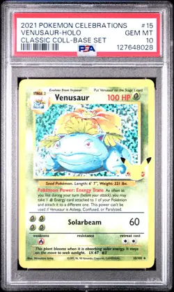 2021 POKEMON CELEBRATIONS CLASSIC COLLECTION #15 VENUSAUR-HOLO PSA 10 - Image 1