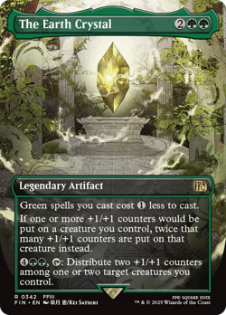 x1 The Earth Crystal FIN Final Fantasy MTG 342 FULL ART BORDERLESS RARE M/NM 1x - Image 1