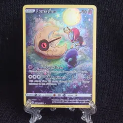 Pokemon TCG Lunatone Crown Zenith: Galarian Gallery GG11/GG70 Full Art Holo Rare - Image 1